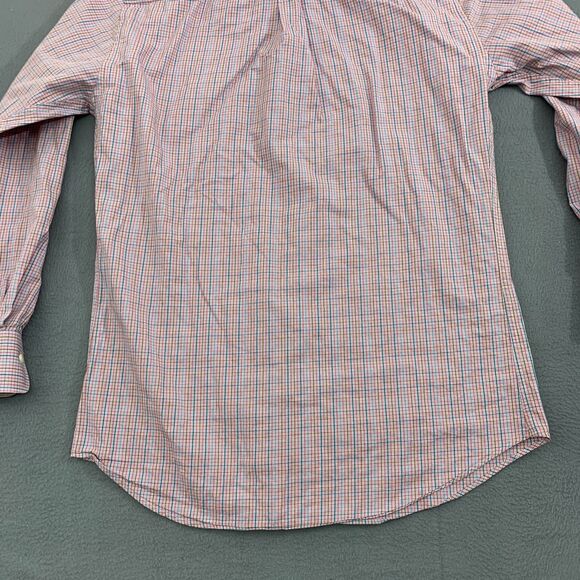 Peter Millar Button Down Shirt Mens Medium Cotton Tattersall Plaid Long Sleeve - Picture 13 of 16